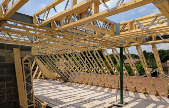 a roof construction using Posi-Joist